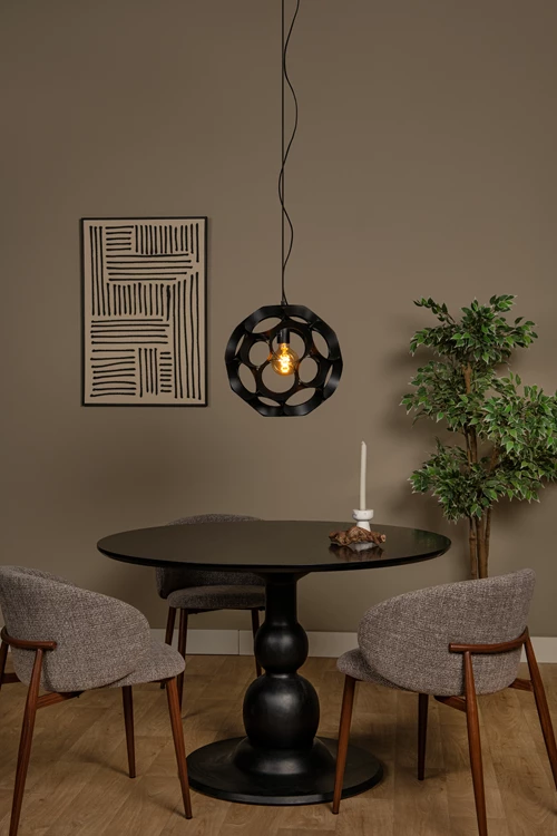 Lucide HANNELORE - Hanglamp - Ø 40 cm - 1xE27 - Zwart - sfeer 1